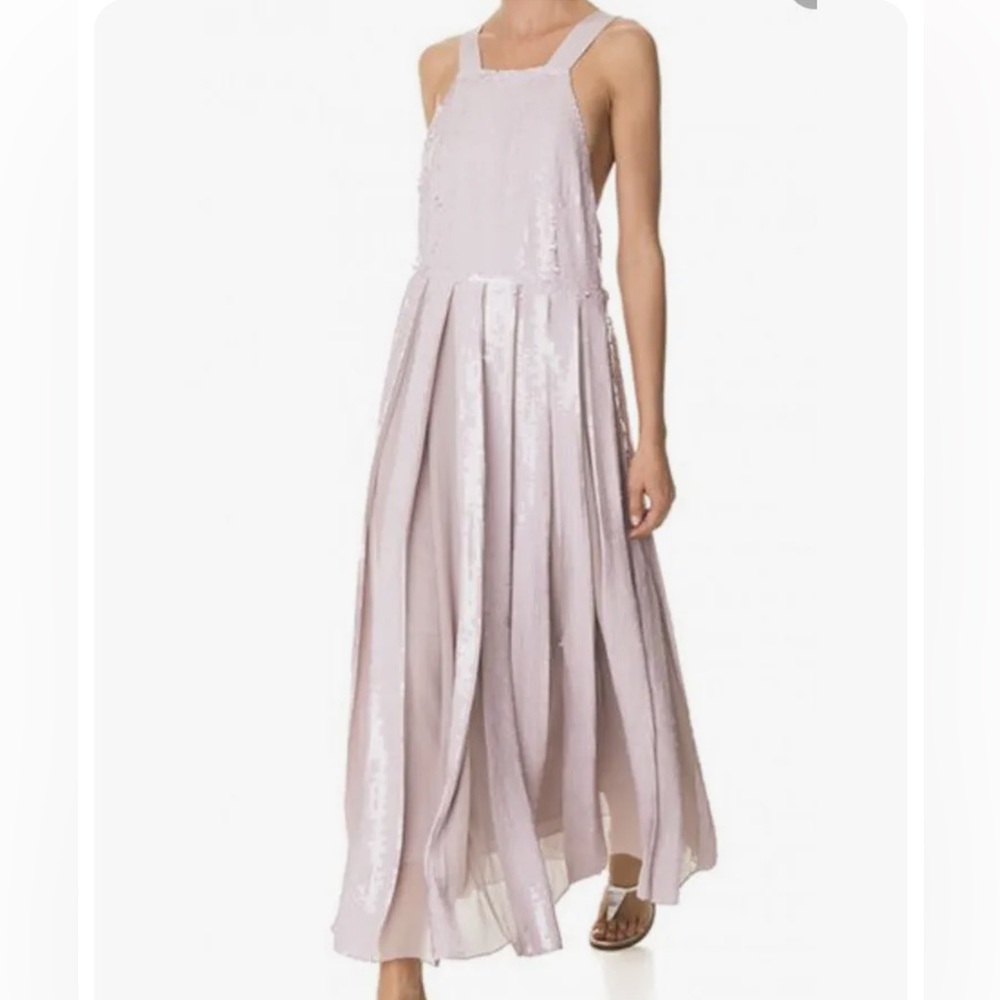 Tibi Eclair Sequin Beading Halter Dress Size 4 Runway $1250